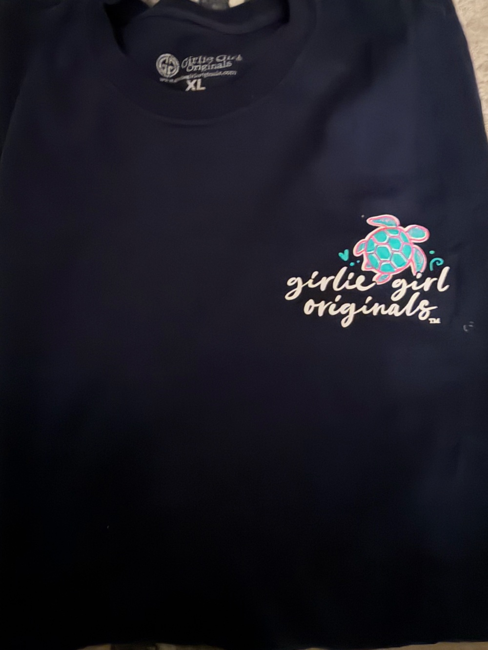 Girlie Girl Originals Navy Tee with Turtle Logo